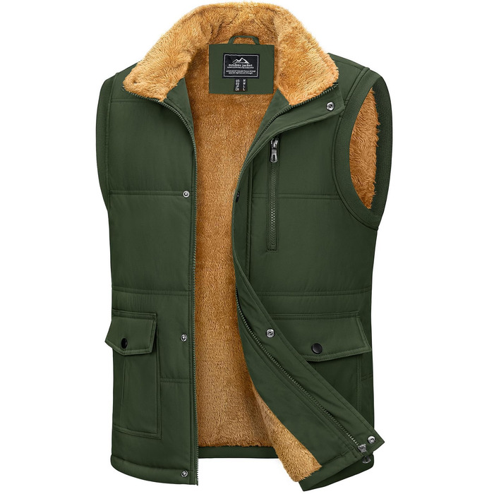 Чоловічий флісовий жилет MAGCOMSEN для активного відпочинку, терможилет Outdoor (XXL, армійський зелений)