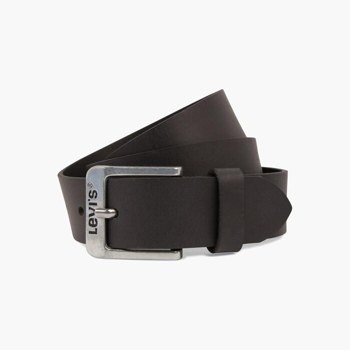 Чоловічий шкіряний ремінь Levi's Free Regular Black, 120 см