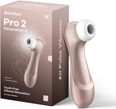 Satisfyer Pro 2 - вібратор для жінок | Тиха та потужна стимуляція клітора | Інтимна іграшка, подарунок для жінок | Еротичний вібратор | Стимулятор з імпульсною технологією | Розмір one-size (рожеве золото, 1 шт.)