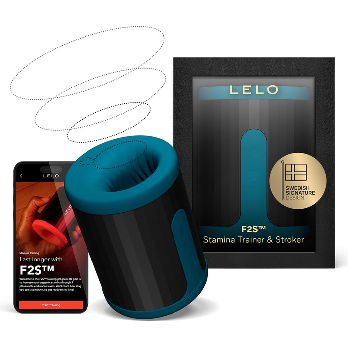 LELO F2S Ausdauertrainer: Масажер для чоловіків з App, 14 режимів та AI, блакитний