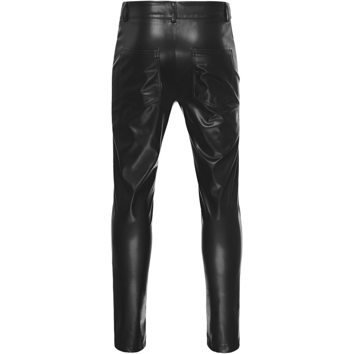 Чоловічі лосини з ефектом мокрого блиску Winying, шкірозамінник, слім-фіт, чорний (3XL)