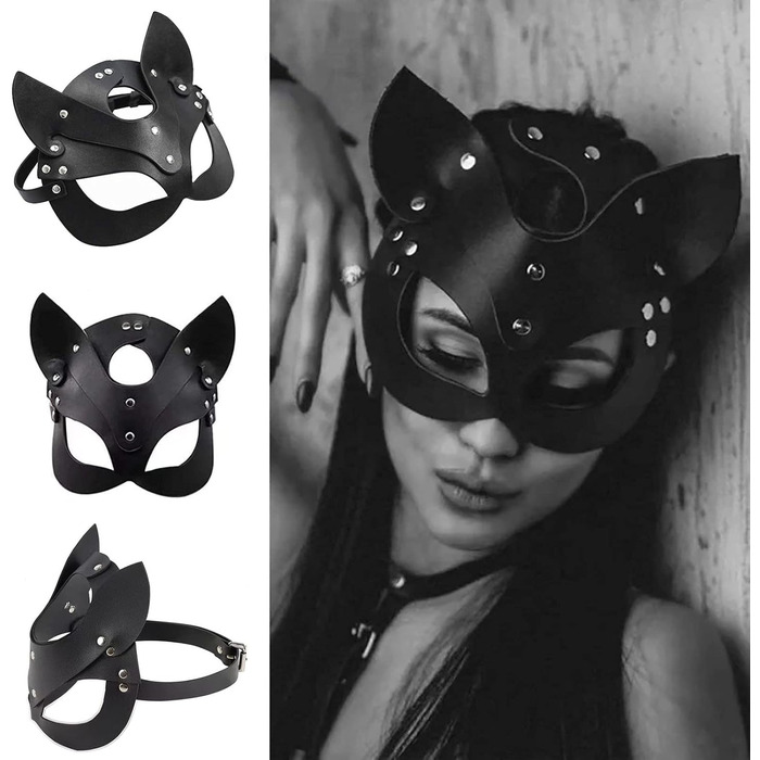 Маска для обличчя SINSEN для жінок з шкіри, котячий дизайн, 3 шт. для косплею, Хелловін, карнавалу