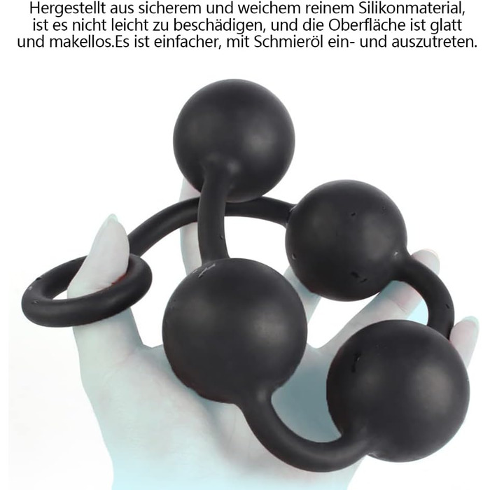 Анальні кулі Guspiun з ланцюгом (4 шт., Ø 60 мм), силікон. Іграшки для анал-сексу, для чоловіків та жінок (золотий)