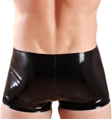 Чоловічі боксери GREEFEI з чорного латексу з низькою талією, ручної роботи, для клубів та костюмів