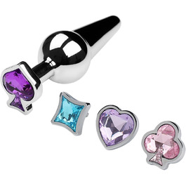 Анальний плаґ для чоловіків та жінок, нержавіюча сталь, XXL, з кришталевими основами. Іграшки для секс-фетишу, SM, мастурбації. Підходить для пар, початківців.