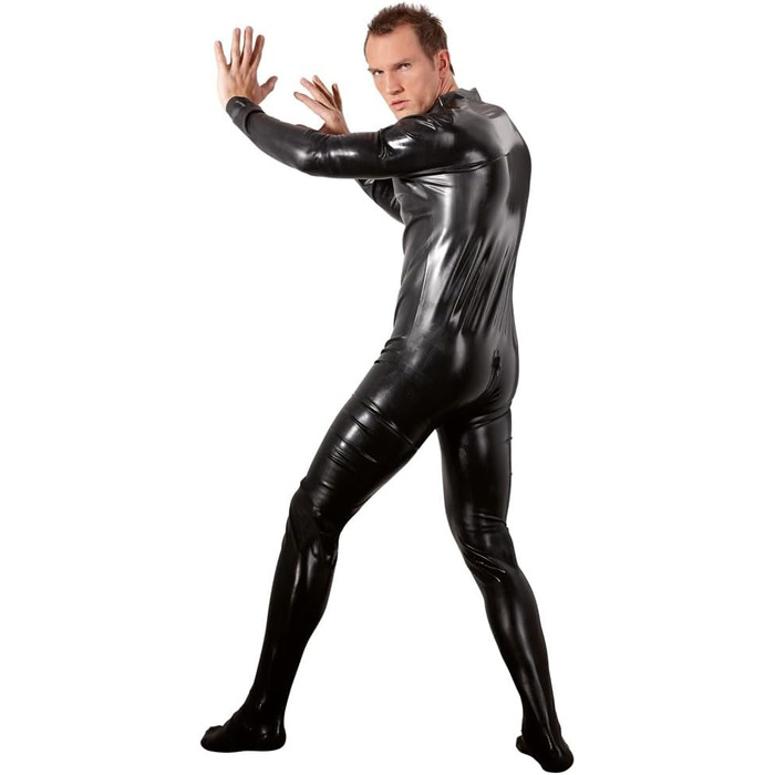 Латексний комбінезон для чоловіків Late X, розмір L, чорний (1 шт.)