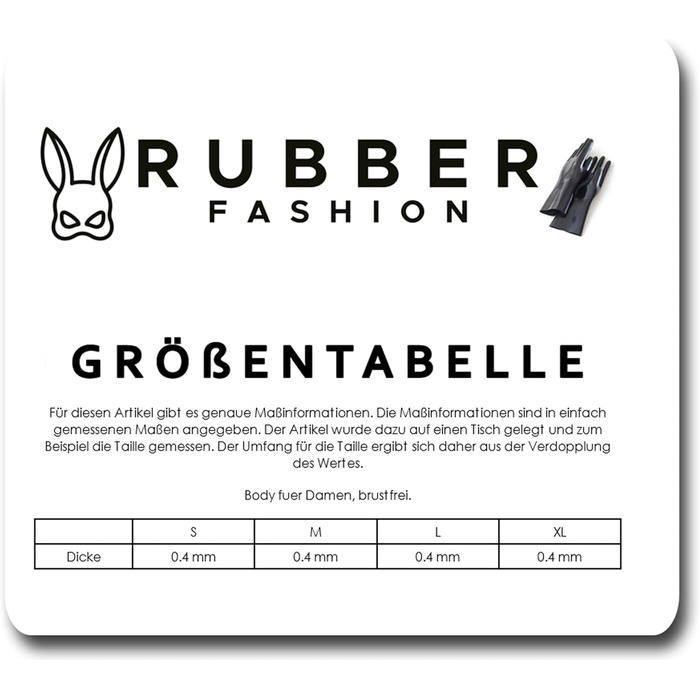 Корсет з латексу Rubberfashion Latex Body, чорний, 0.4 мм, без шлепок для грудей