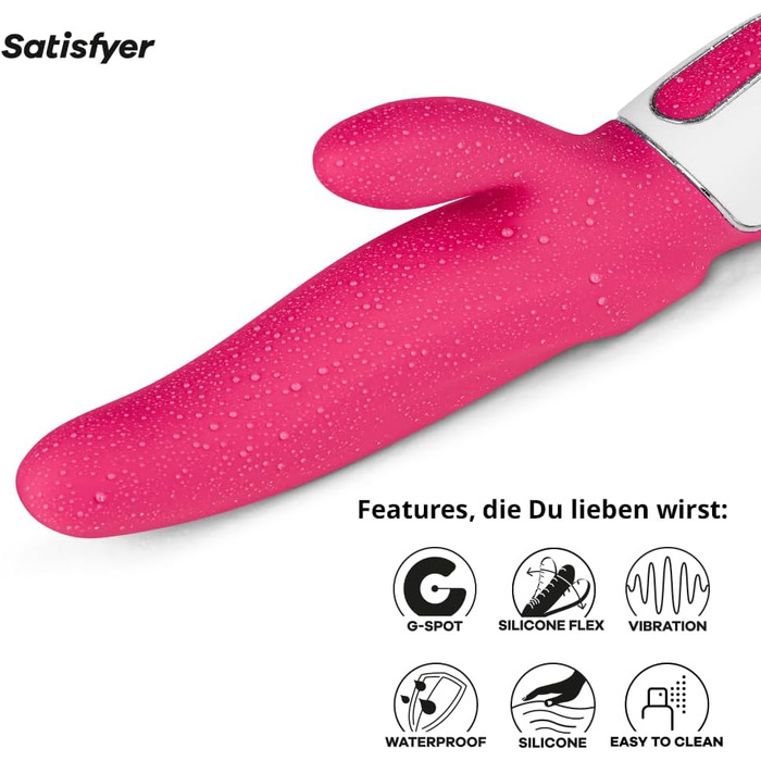Вібратор Satisfyer Mr. Rabbit | Стимулятор G-точки та клітора | 12 режимів вібрації | Іграшка для дорослих для жінок | Водостійкий (IPX7) | З перезаряджанням