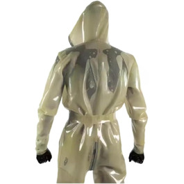 Комбінезон DDINGHOONQPODFR з латексу, прозорий, з блискавкою спереду, XL