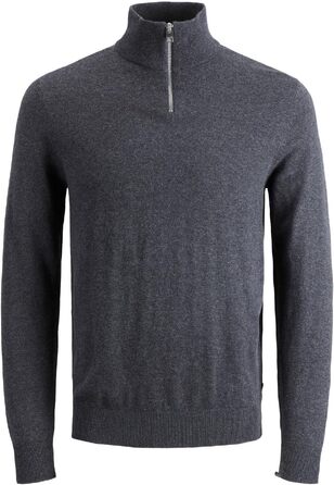 Чоловічий в'язаний кардиган Jack & Jones з чверть-застібкою на блискавці, однотонний (Розмір: L, Колір: Rosin)