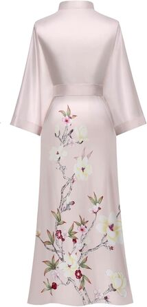 Жіночий шовковий халат-кімоно Moreone з квітковим принтом, довгий, нічна сорочка, атласний халат для нареченої та подружок нареченої (рожевий)