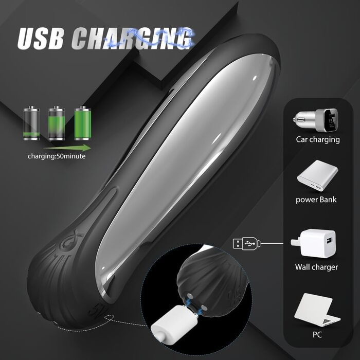 Електричний масажер для тіла з 9 режимами вібрації та 3 рівнями електрошоку, USB, для жінок та пар. Масажер простати. Інтимні іграшки для дорослих