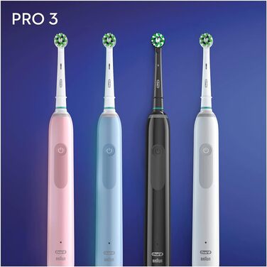 Електрична зубна щітка Oral-B Pro 3 3500 Edition, чорна, з дорожнім футляром та набором насадок (3 шт.)