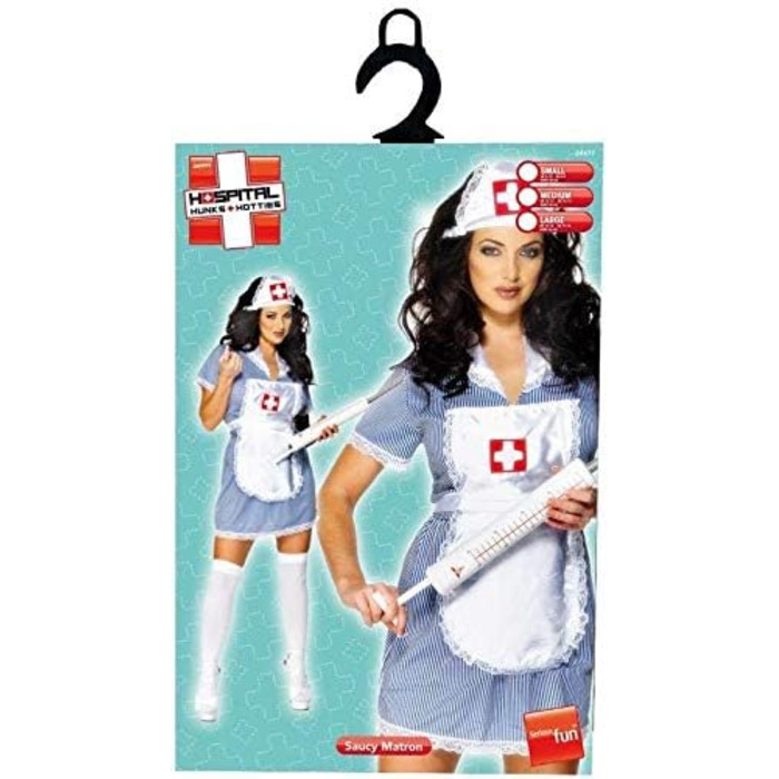 Костюм сестрички Naughty з сукнею, фартухом та головним убором, розмір L (40-42)