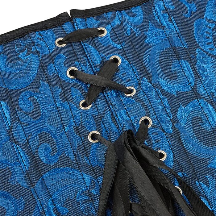 Корсет Sxybox для під грудьми, шнурування, корсаж, бюстгальтер, XXL, темно-синій - ідеально для Хелловіну та карнавалу