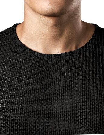 Чоловіча футболка JOGAL з сіткою, облягаюча, короткий рукав, чорна