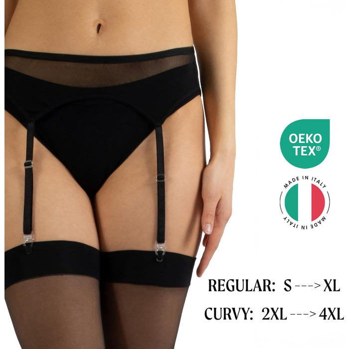 Італійські мереживні стрічки CALZITALY для панчіх, чорні, білі, слонова кістка, великі розміри, MADE IN ITALY, універсальний розмір