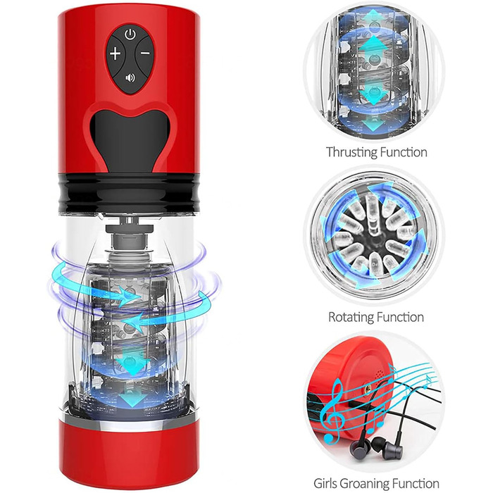 Автоматичний електричний статевий аксесуар для чоловіків з 5 телескопічними функціями та 3 швидкостями, з 3D силіконовою вагіною