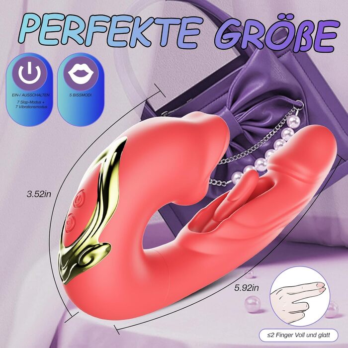 Вібратор для жінок з 10 режимами вібрації та стимуляцією клітора. Стимулятор клітора, 10 режимів, червоний