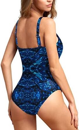 Світшот жіночий, одноцільний купальник Brosoth з пуш-ап, великі розміри, блакитний колір (S)