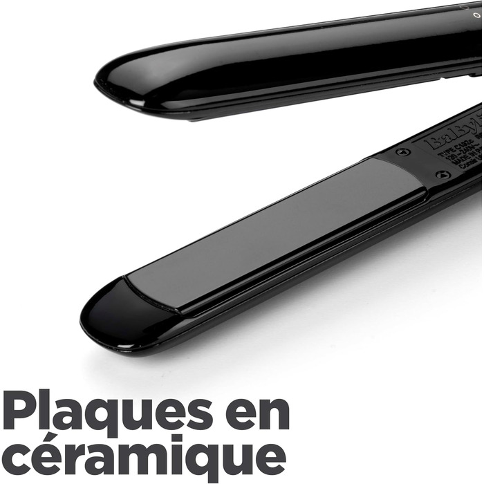Випрямляч для волосся BaByliss Sleek Finish 230 ST255E з турмалін-керамічним покриттям, 3 рівні температури (180-230°C), автовимкнення, чорний