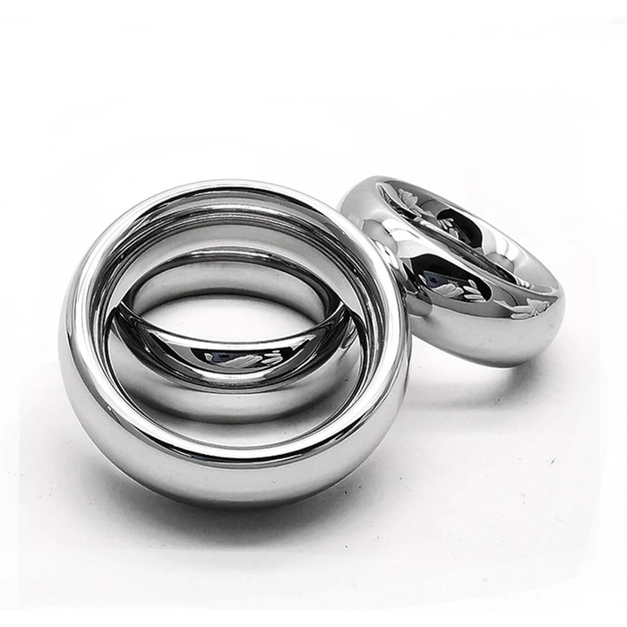 Сталевий кільце для пеніса з фіксатором яєчок, сталевий кільце для пеніса, кільця для пеніса, бондінг, кільце приборкання, інтимна біжутерія, секс-іграшки для чоловіків, затримка еякуляції, 3 розміри (40+45+50 мм)