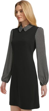 Сукня Tommy Hilfiger Adaptive жіноча, чорна, з коміром-стійкою, трапеція, розмір 42 Petite
