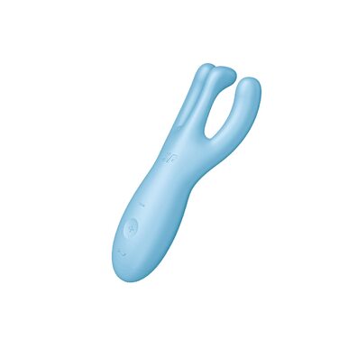 Вібратор Satisfyer Threesome 4 для жінок: стимуляція клітора та статевих губ, 3 мотори, водонепроникний (IPX7), Bluetooth-керування