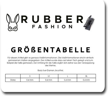 Корсет з латексу Rubberfashion Latex Body, чорний, 0.4 мм, без шлепок для грудей