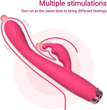 Вібратор для дорослих RoseRed: парний, 10 режимів, силікон, G-точка, кліторальний