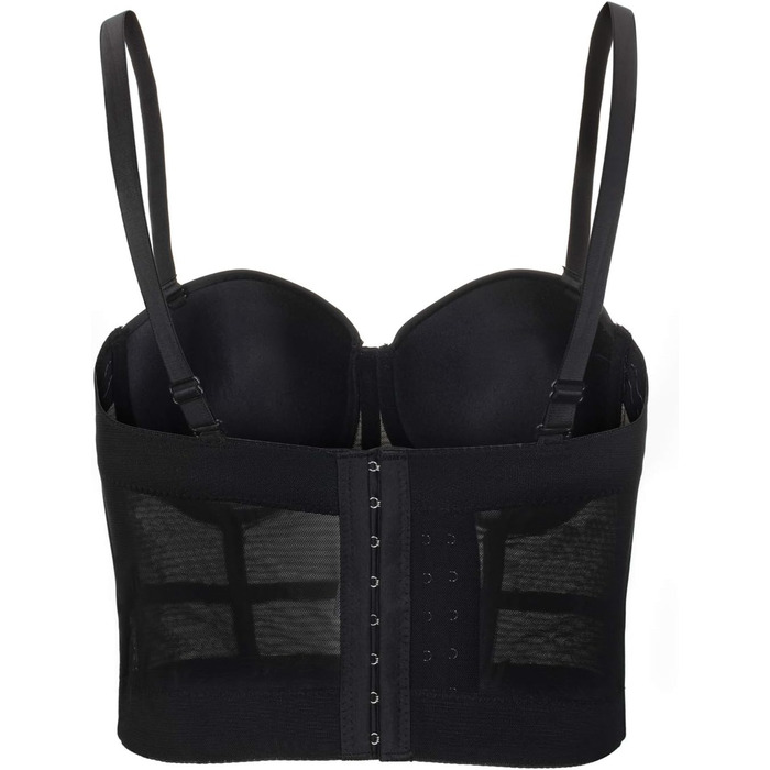 Чорний корсет-топ бюстгальтер з бретелями для жінок, кроп-топ, корсаж, обтягуючий жилет, розмір XS