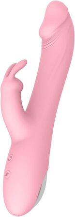 Масажер силіконовий вібраційний JFRong для клітора та G-точки, 10 режимів вібрації, 3 функції імпульсу, Rabbit Dildo, анальний вібратор, для жінок та пар (фіолетовий/рожевий)