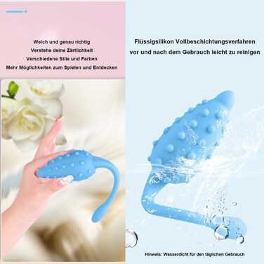 Секс-іграшка NAIXBTY: вібруюче яйце з силікону з пультом дистанційного керування. Для вагінальної та кліторальної стимуляції. Підходить для пар. (Блакитний)