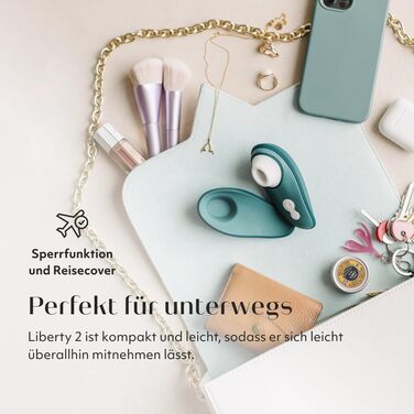 Womanizer Pleasure Air Toy: Вібратор для клітора з 8 рівнями інтенсивності, водонепроникний, перезарядний, для жінок та пар, колір – шавлія (Petrol, Liberty 2)