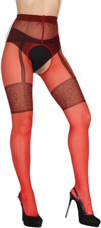 Шкарпетки BANANALU з візерунком, відкритий крок, 20 Den (M, Червоний)