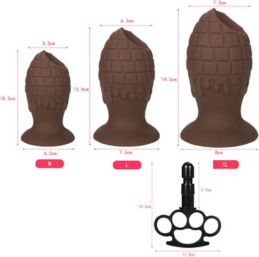 Анальний плагін NAIXBTY з силікону з вібрацією та пультом дистанційного керування для жінок та чоловіків, анальні розширювачі для початківців та досвідчених користувачів (L)