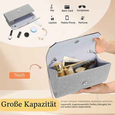 Жіночий вечірній клатч із плисе, елегантна срібляста сумка для особливих подій та повсякденного використання, 22×14×4,5 см