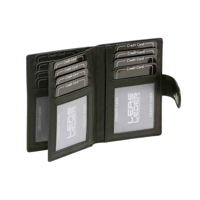 Шкіряний тримач для кредитних карток LEAS Card-Collection з RFID-захистом, чорний