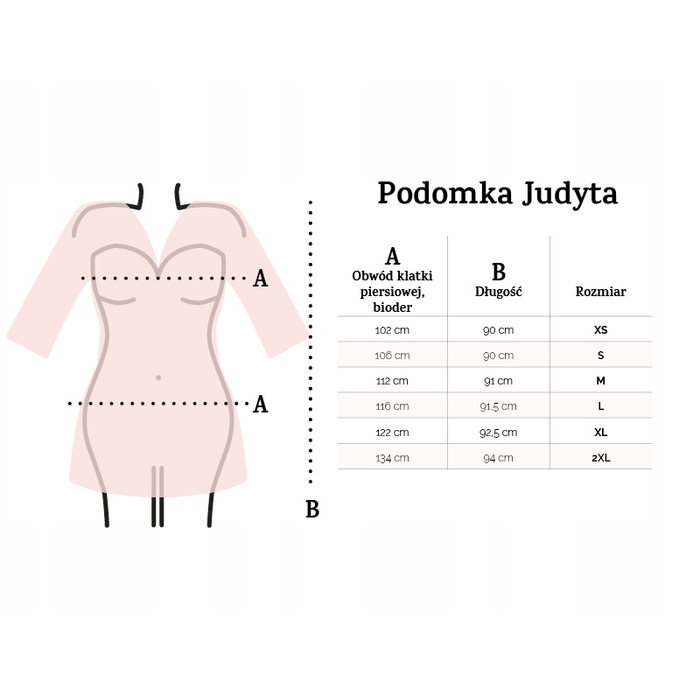 Підбійка Judyta, сатин, чорна, розмір M (38)