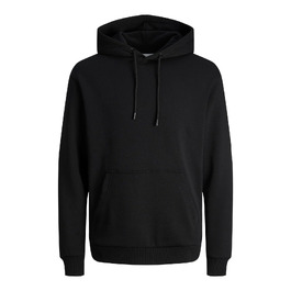 Чоловічий однотонний худі з капюшоном JACK & JONES, чорний, розмір L