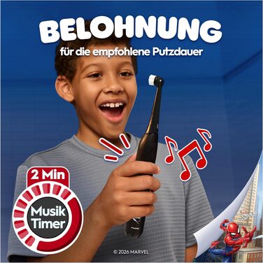 Електрична зубна щітка для дітей Oral-B iO Series 2 Spiderman Black, 3 режими чищення, з 1 насадкою та дорожнім футляром