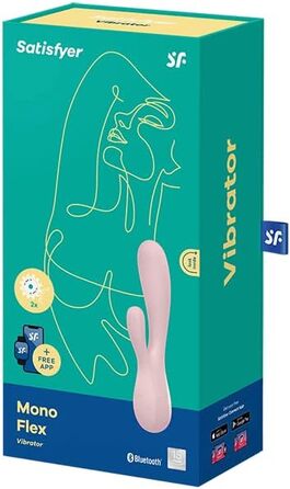 Vibrator Satisfyer Mono Flex Connect App G-Punkt | Силіконовий вібратор з керуванням через додаток | Стимулятор клітора та G-точки | Інтимна іграшка для жінок | Швидка зарядка | 1 шт. (Mauve)