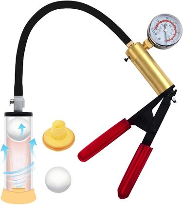 Набір для корекції фалоса: чоловіча помпа з манометром, силіконовий кільце, BDSM іграшка для чоловіків