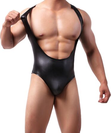 Спортивні шорти для боротьби SRZYMJ для чоловіків, зручні, одноцілісні, для фітнесу, тренувань, боксу, з довгими рукавами, боді, збірні, важкої атлетики, чорний (A3-Schwarz), XL