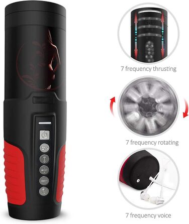 Автоматичний чоловічий мастурбатор з 7 функціями телескопічного витягування та режимами обертання | Масажер для чоловіків