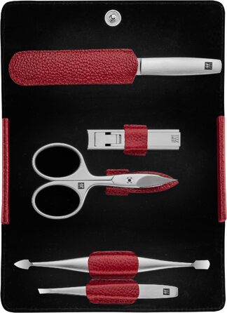Манікюрний набір ZWILLING Premium з ножицями для нігтів та кутикули, 5 предметів, червоний