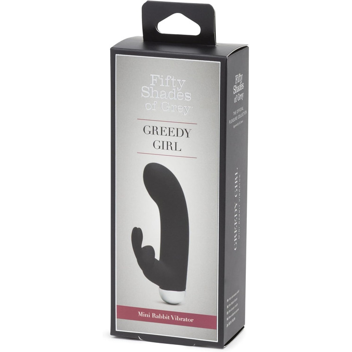 Вібратор для жінок Fifty Shades of Grey Greedy Girl Mini Rabbit USB, чорний, водонепроникний, тихий