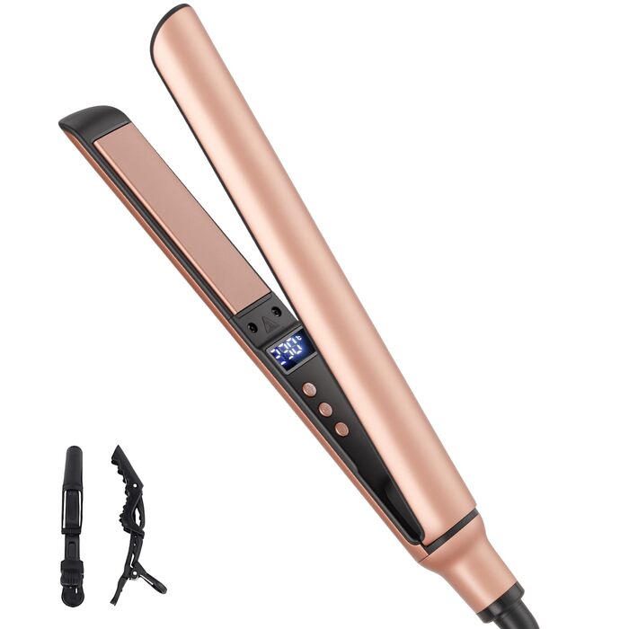 Випрямляч для волосся Ceramic Straight 2 в 1: керамічний випрямляч та плойка для гладкого і блискучого волосся, універсальна напруга, чорний