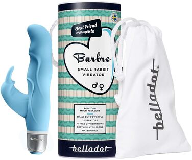 Вібратор для жінок Belladot Barbro Rabbit - блакитний, для клітора та G-точки, 7 режимів, для подвійного задоволення