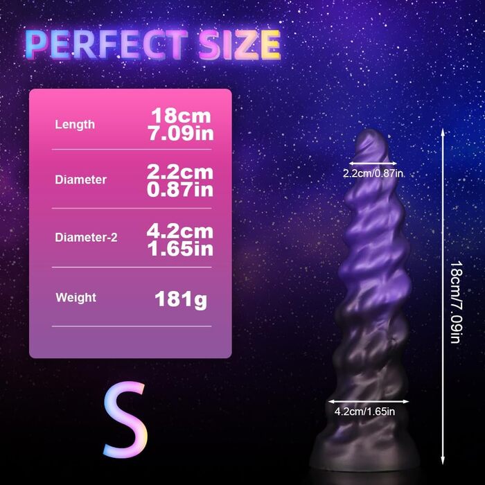 Анальний дildo з м'якого силікону, спіральний, для стимуляції простати, червоний. (E, S)